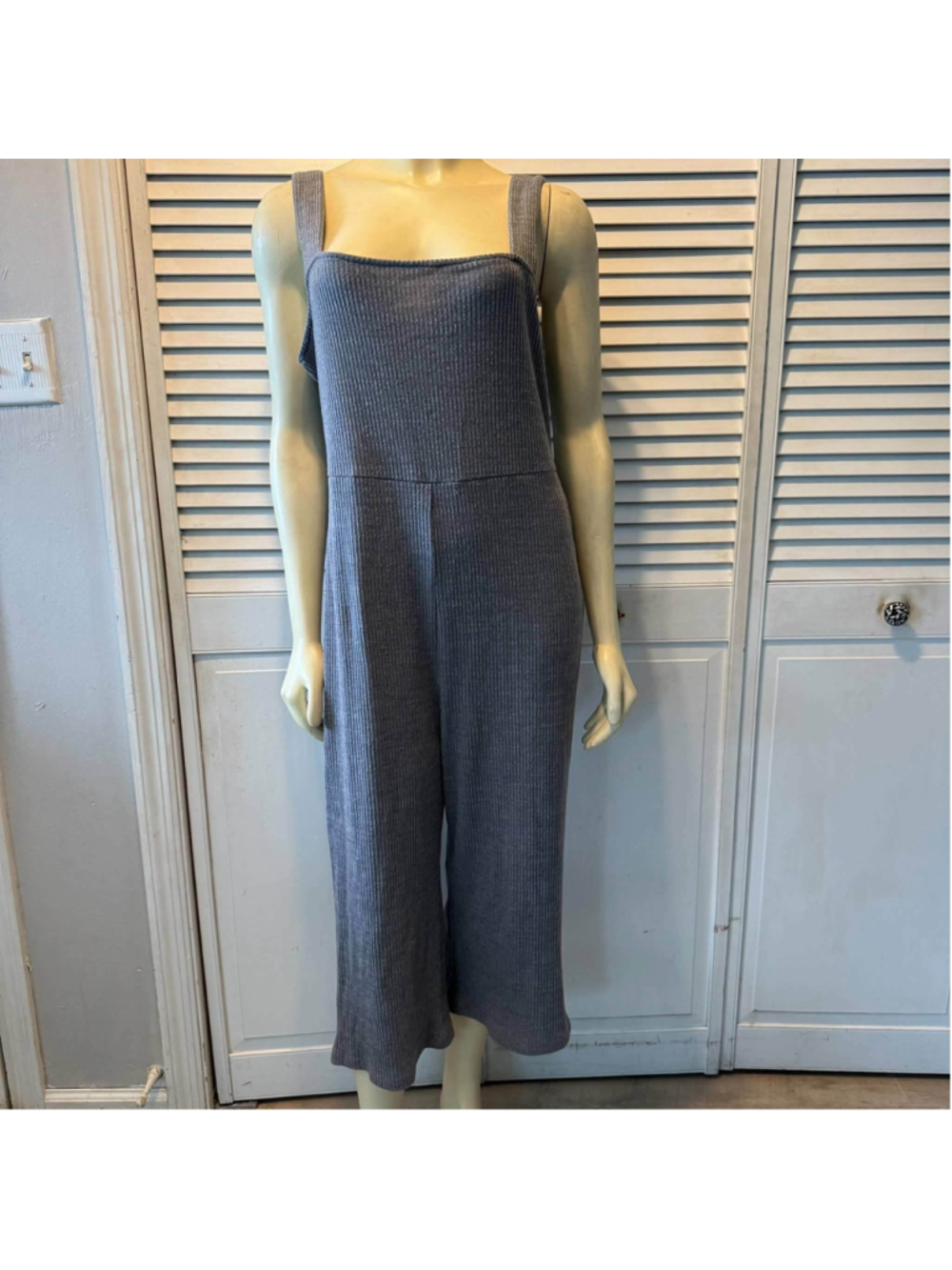 Women's Wild Fable Ribbed Jumpsuit Size L Grey